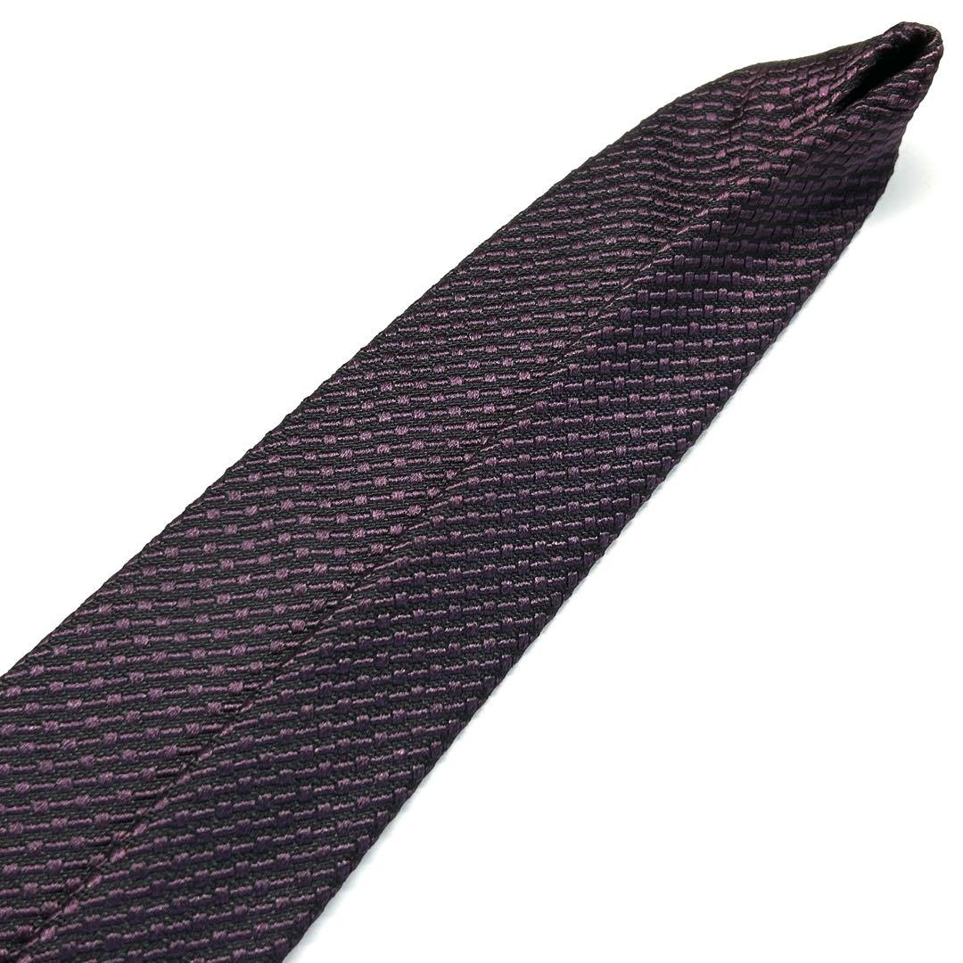 【未使用に近い✨】トムフォード ネクタイ パープルナロー ジャガード 高級シルク