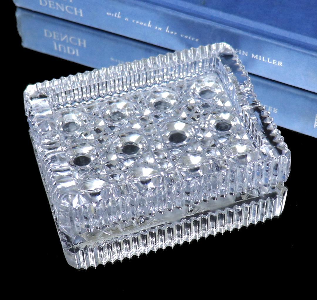 オールド・バカラ 稀少型 長方形 ディアマン・ピエーリー 切子 灰皿 小物入れ