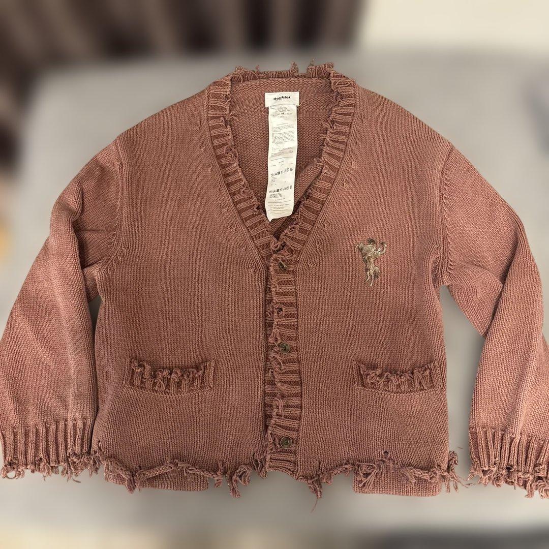トップス doublet OVERSIZED CUT-OFF CARDIGAN