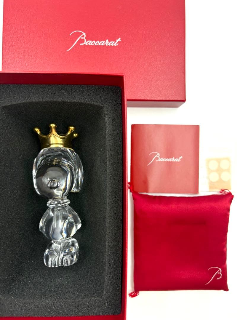 Baccarat バカラ　キングスヌーピー 王冠　クリスタル　置物　箱付