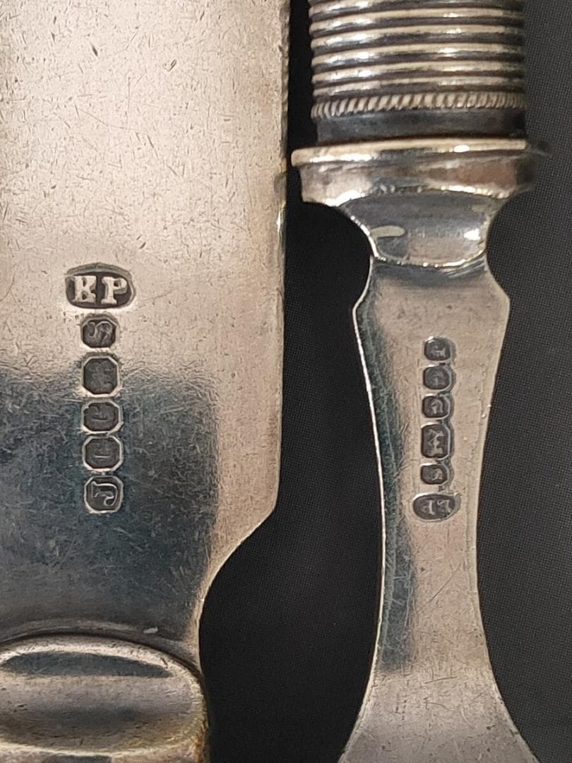 英国ヴィンテージ 純銀P ナイフ フォーク 12本set (L10)