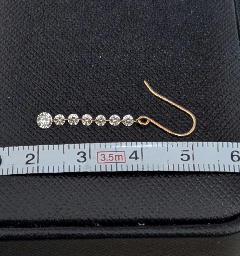 K18PG レーザーホール ダイヤモンドピアス 0.74ct