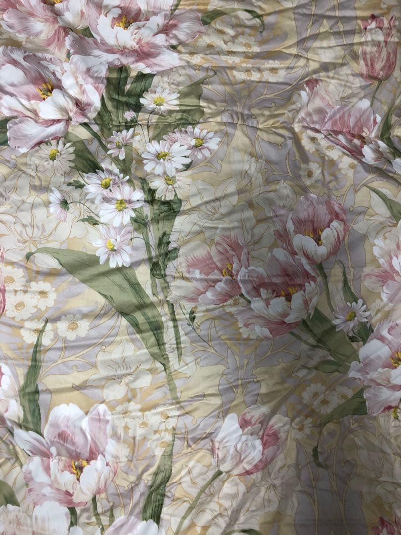 羽毛布団　ダウン93% 1.8kg ハンガリー産ホワイトグース　花柄　ダブル