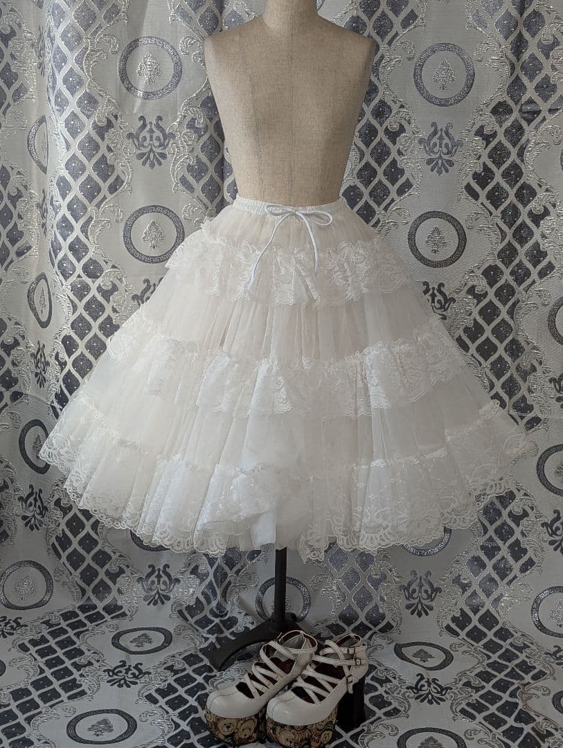 星箱works 65cm スーパーボリュームチュールパニエスカート ホワイト 白