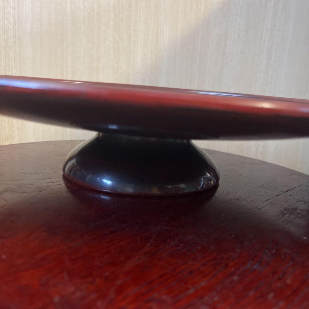 鎌倉彫菓子盆(台付工芸品)レア　作者銘