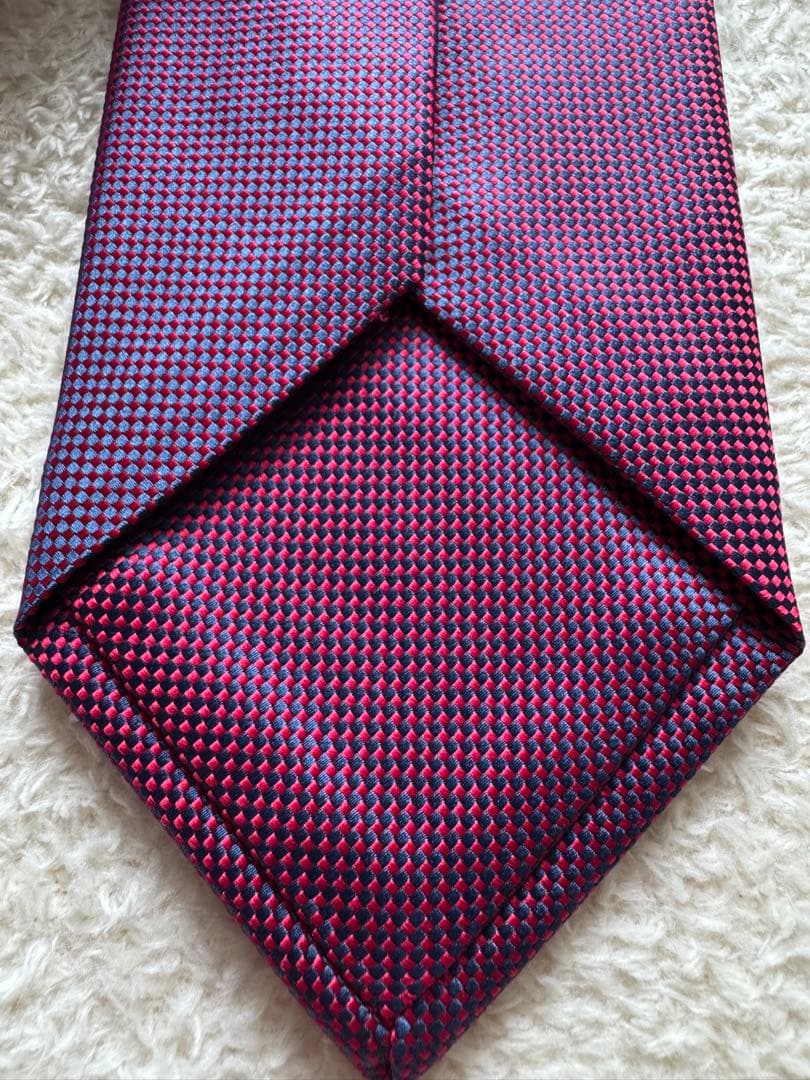 【新品】HERMES エルメス ネクタイ 極美品 ローズ レッド パープル 赤紫