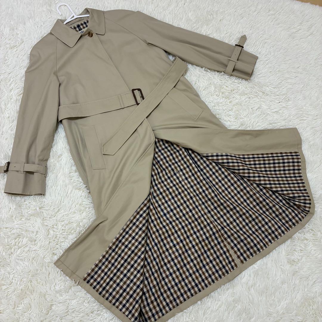 (美品)Aquascutum　トレンチコート　イングランド製　ベルト付　ベージュ