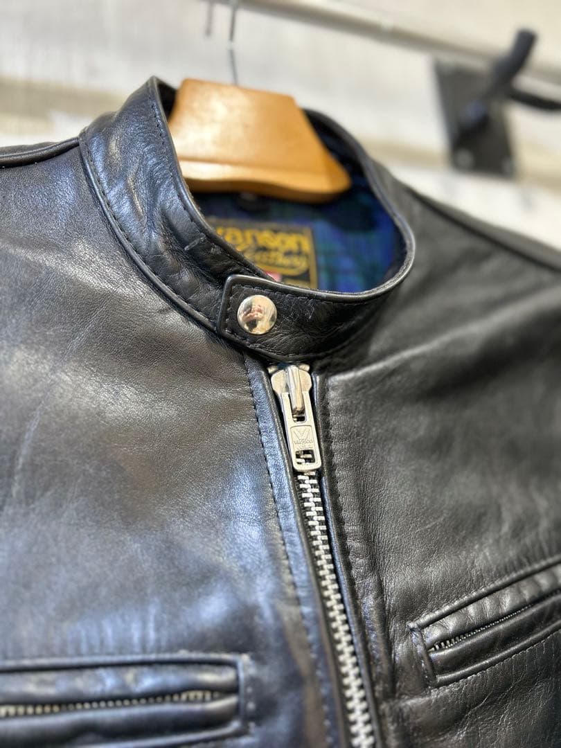 Vansonブラック レザー シングルライダース　 コメットCOMETサイズ38