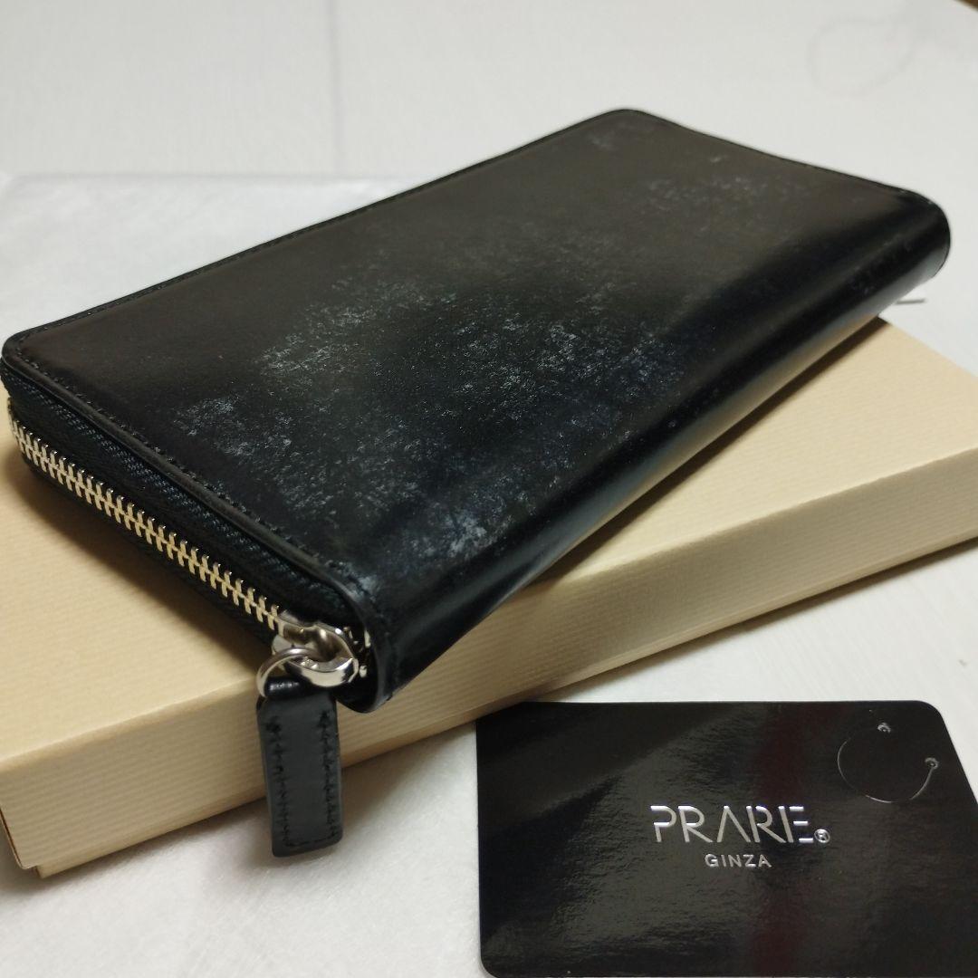 未使用 PRAIRIE GINZA ブライドルレザー 長財布ラウンドジップ 牛革