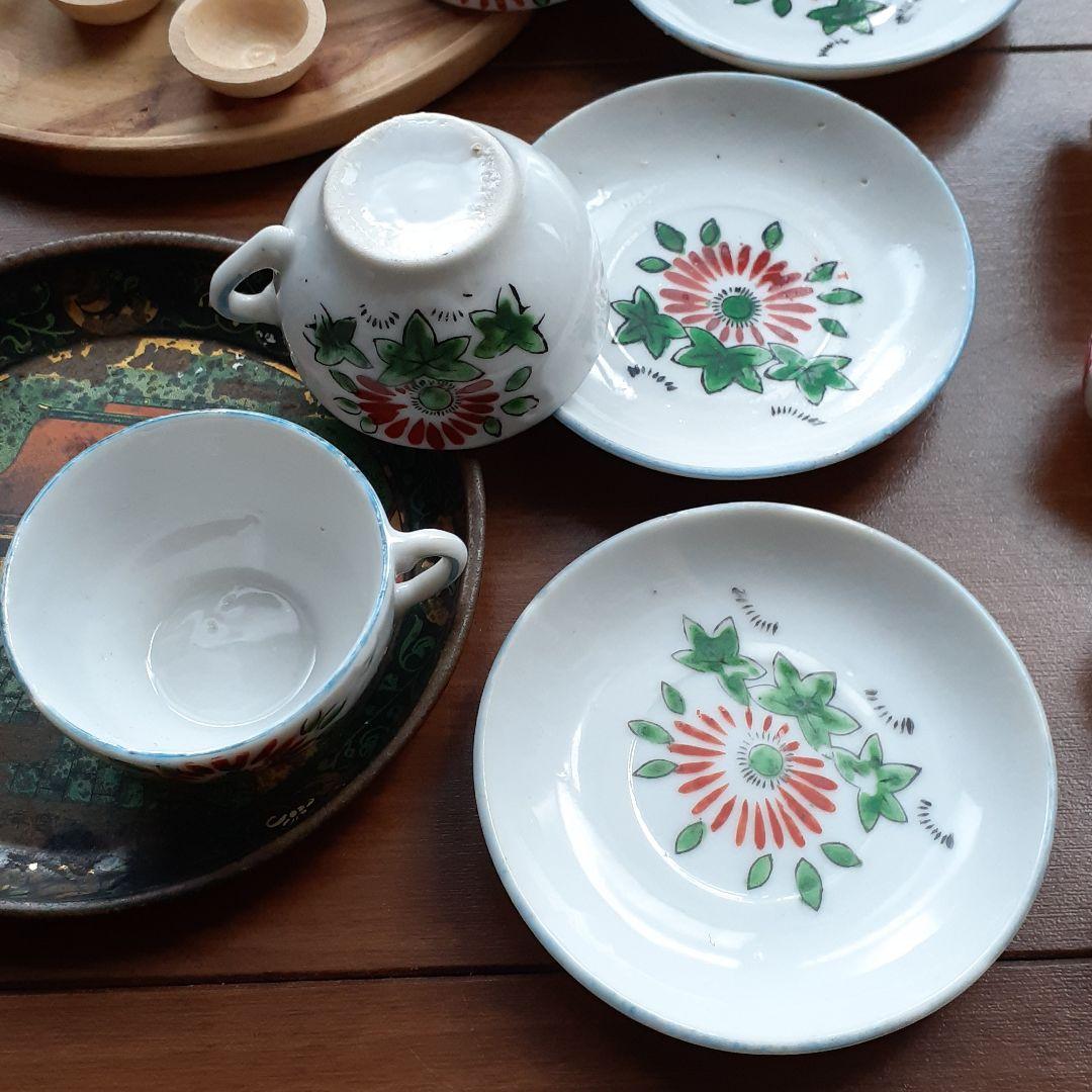 おままごと　お茶道具　射的人形　夢路　ミニチュア　アンティーク　昭和レトロ　雑貨