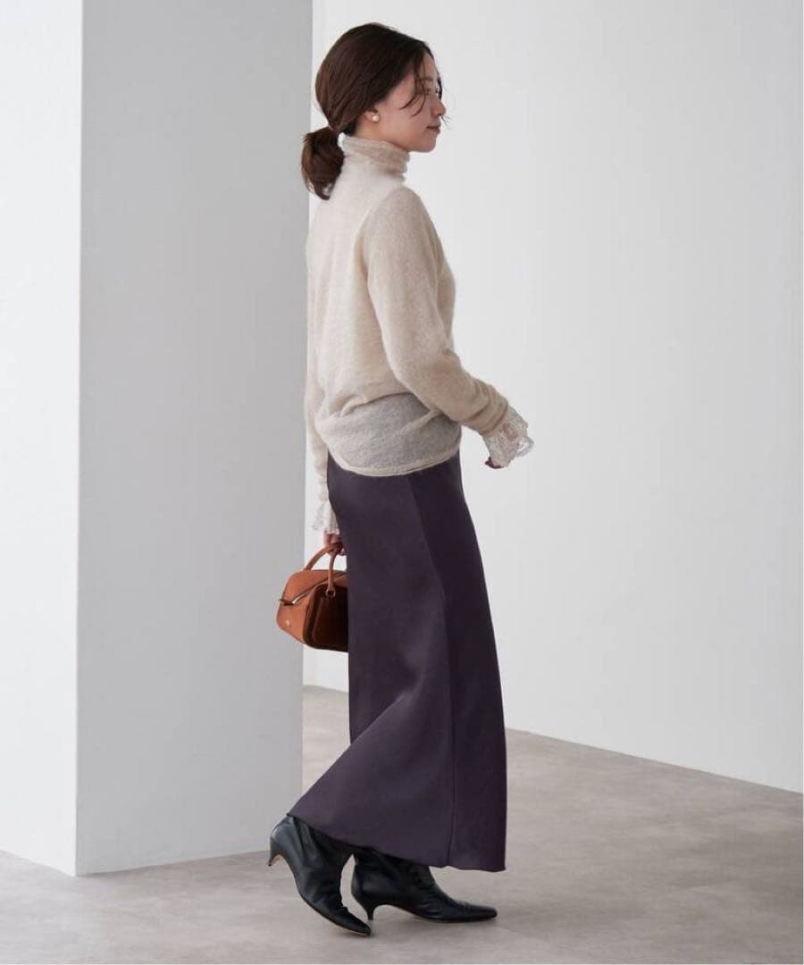 新品未使用イエナIENAダブルサテンスカート38ブラウン