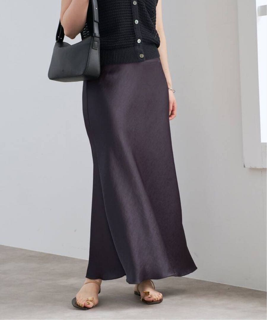 新品未使用イエナIENAダブルサテンスカート38ブラウン