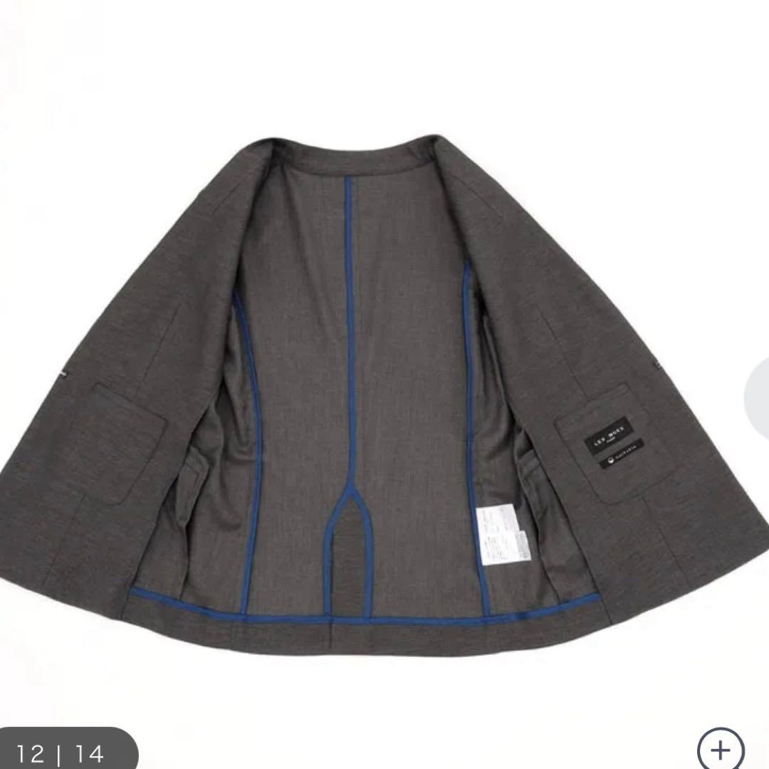 【限定値下げ】AOKI 麻調グレー スーツ上下セット15号