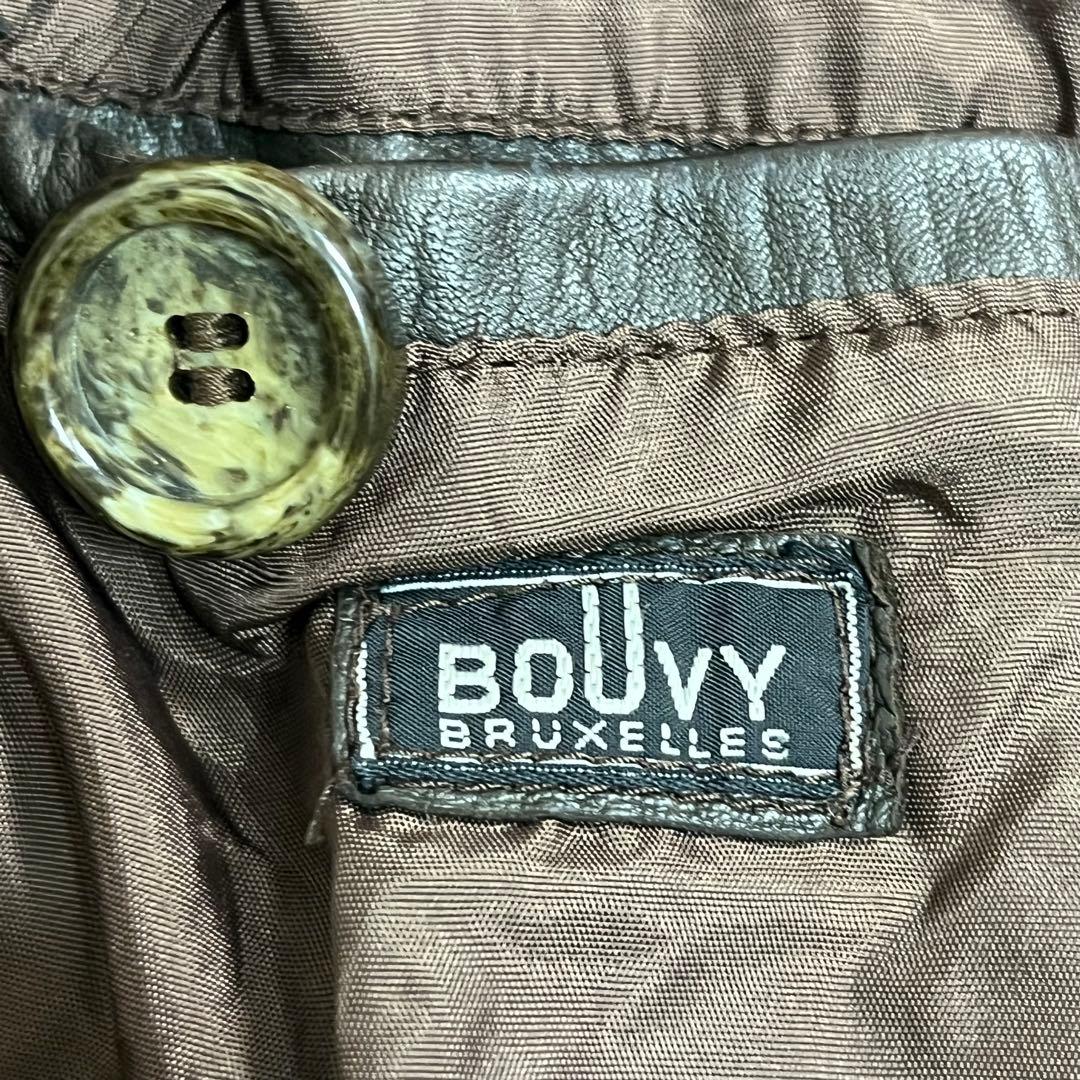 レザートレンチコート 本革 ブラウン ベルト ダブル釦 ヴィンテージ