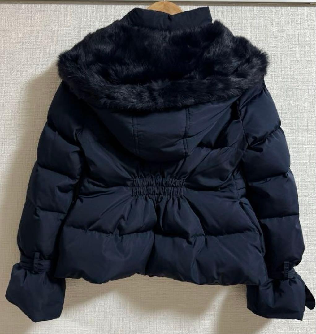 RUIRUE BOUTIQUE ラビットファーフードショートダウンジャケット