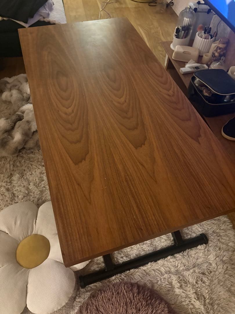 ウッド調ダイニングテーブル 高さ調整可能