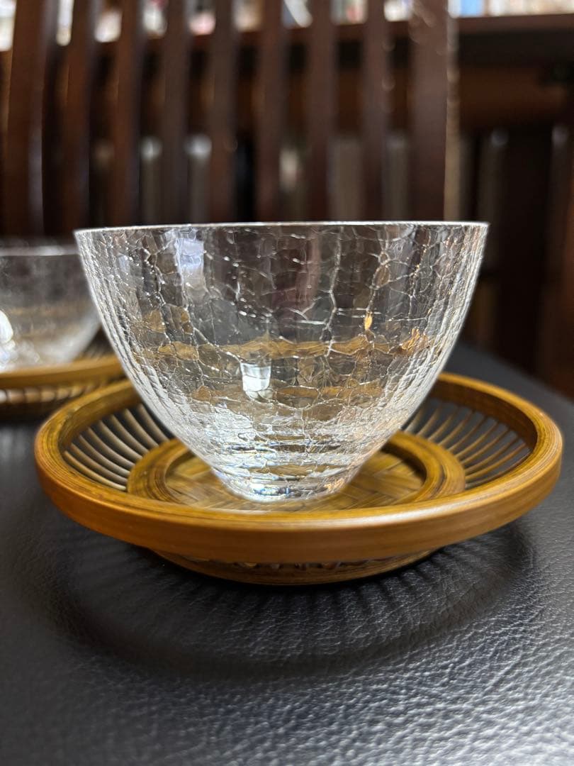 たち吉　冷茶器と茶托　雪あかり　2客