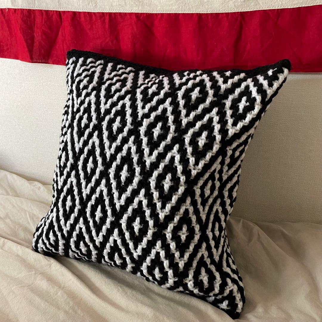 ハンドメイド　モザイククッションカバー