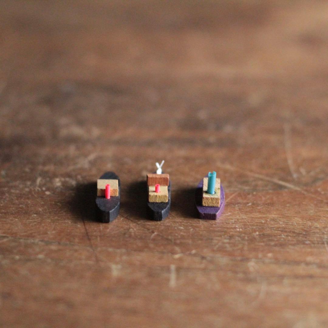 昭和 グリコ おまけ 木製 船 3個セット アンティーク 古道具