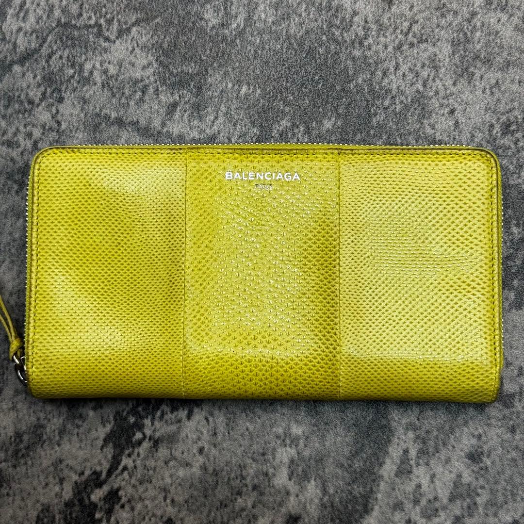 希少 極美品✨バレンシアガ エブリデイ リザード レザー ラウンドファスナー