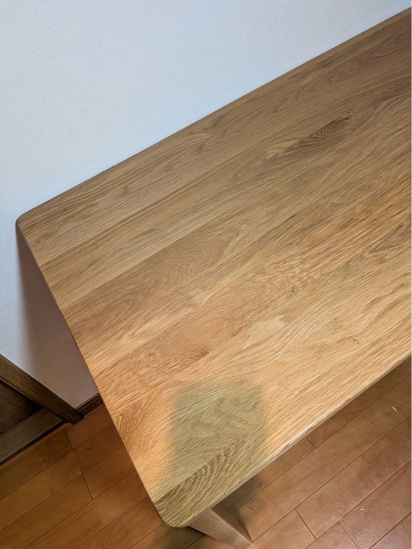 ■送料込■無印 オーク無垢材デスク 引出足元棚付 学習机 事務テーブルMUJI