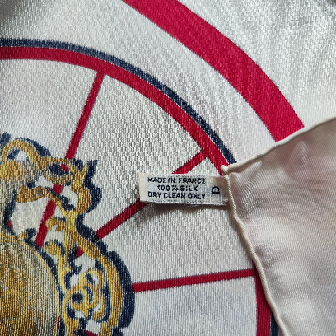 【未使用級】エルメス スカーフカレ90 SPRINGS スプリングス 白赤