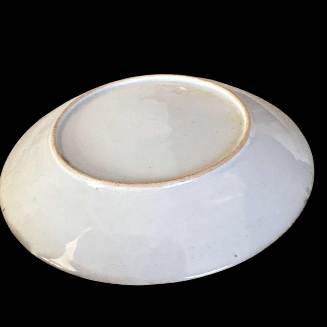 伊万里 有田 染付 印判手 中皿 割付文 楼閣山水 花枝 花唐草 見込唐草丸