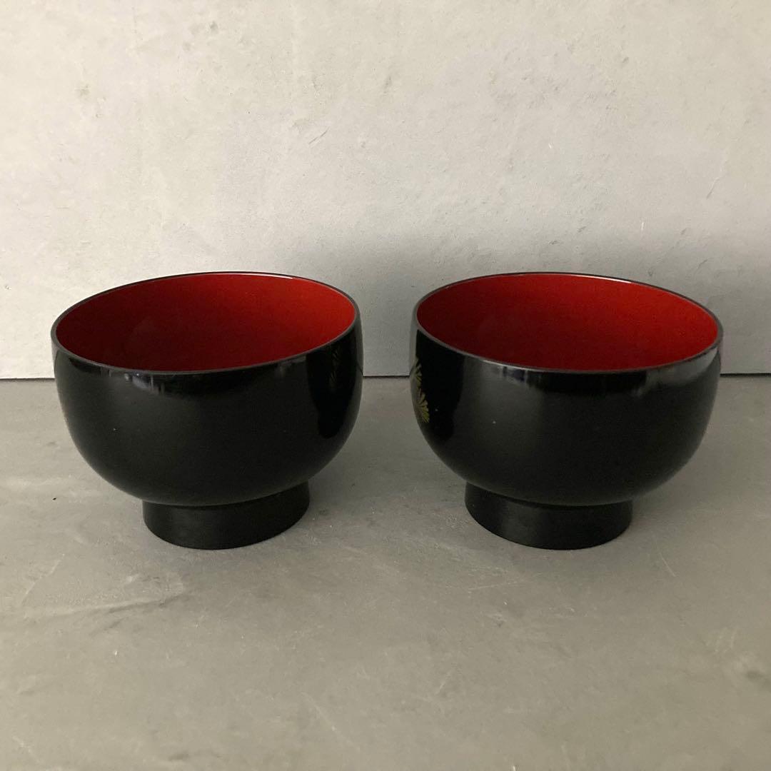 合鹿椀 梅型盆 箸 2客セット