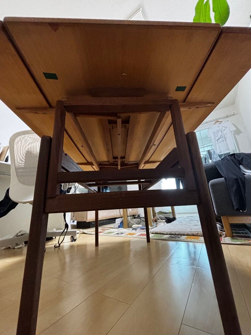 デンマーク　チーク材　エレベーターテーブル　北欧ビンテージ