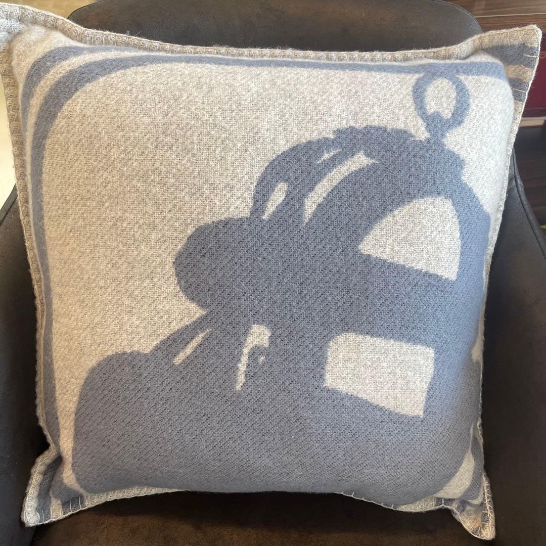 エルメス　ウール　カシミア　ブリッドドゥガラ　クッション　インテリア