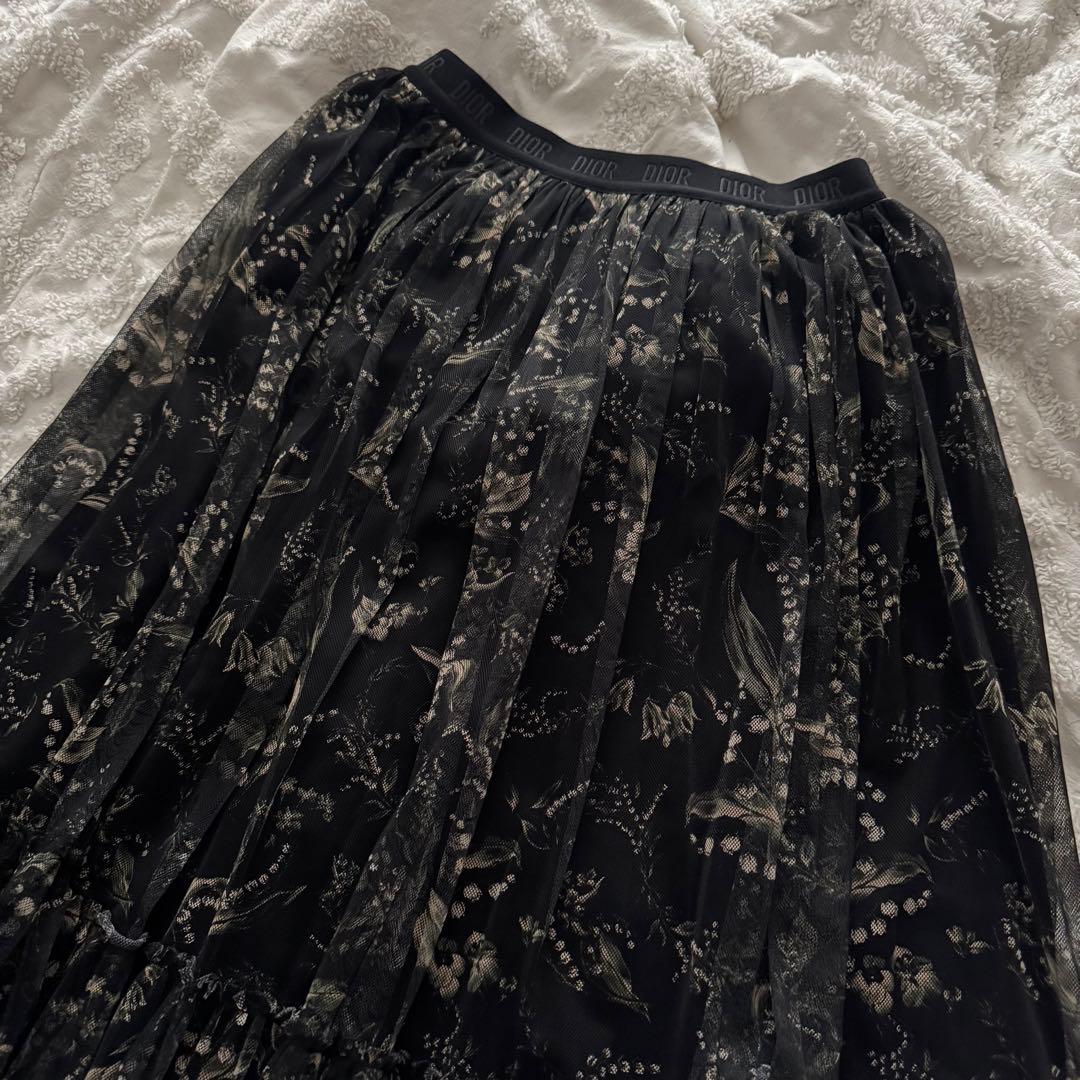 Dior キッズ　花柄シフォンスカート 定価16万