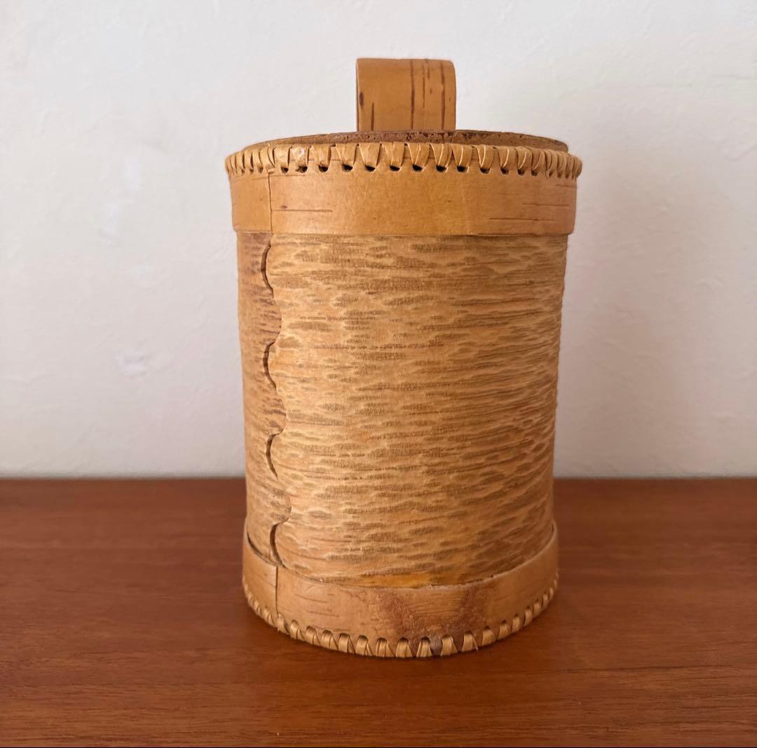 【北欧ヴィンテージ】白樺の筒形キャニスター