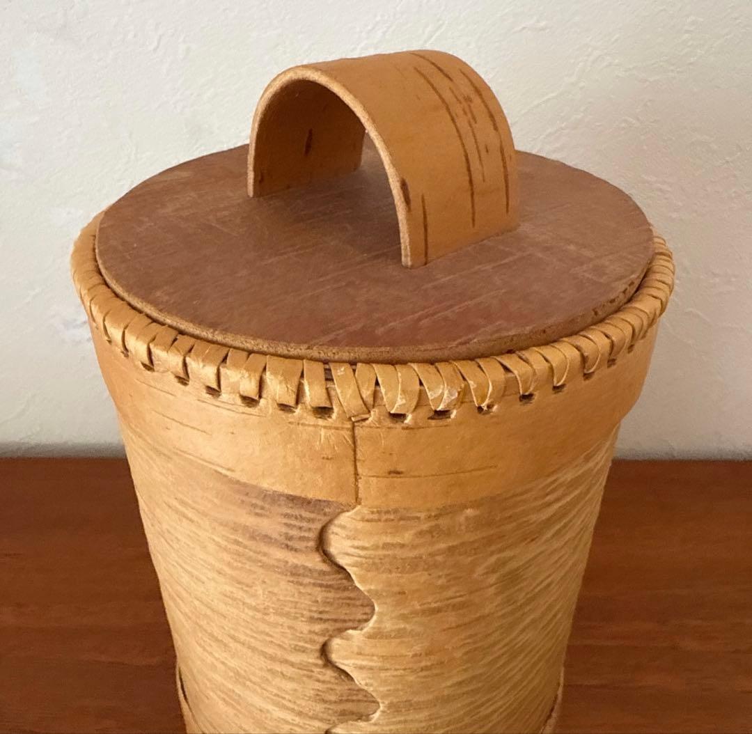 【北欧ヴィンテージ】白樺の筒形キャニスター