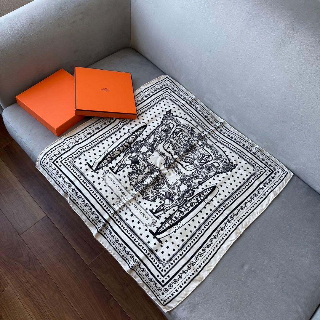 エルメス カレ 55 スカーフ グランキャロス シルク バンダナ