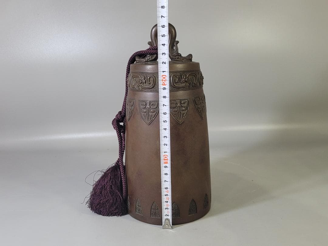 DT710 青銅晩鐘 饕餮紋 吊鐘 蔵六造 共箱