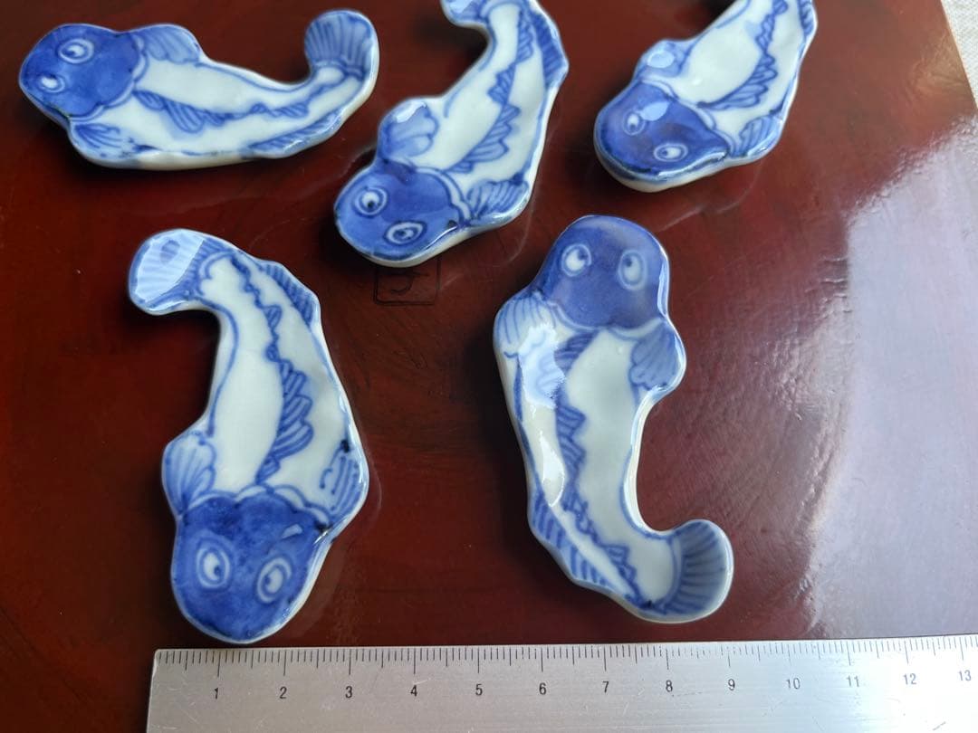 九谷焼　須田菁華　 鯰形　箸置き　珍味　5点