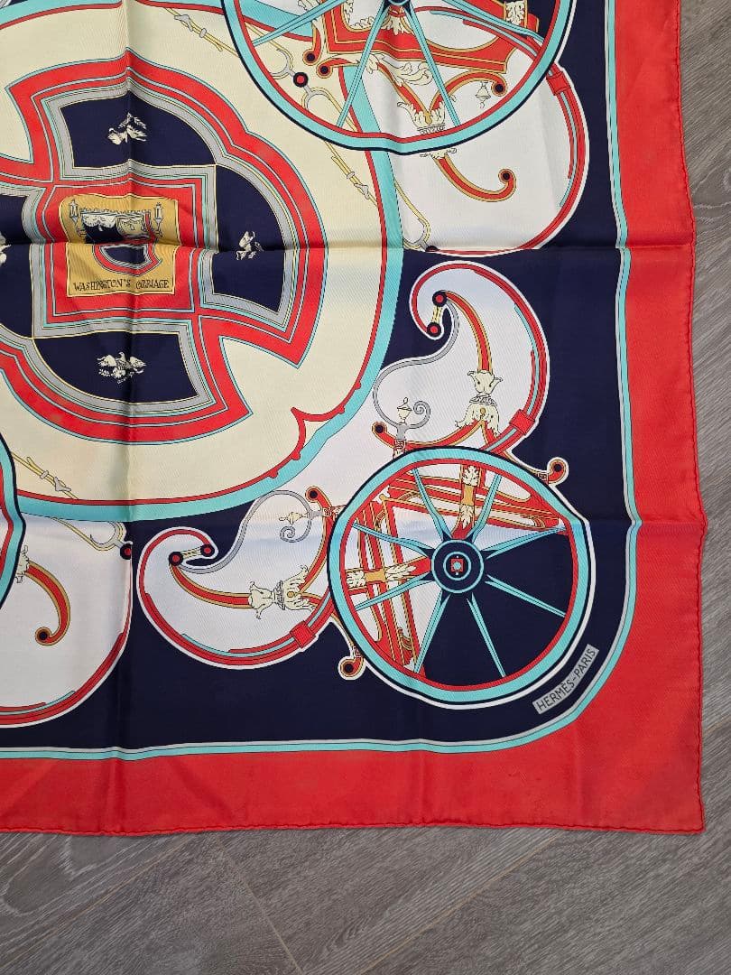 エルメス♡カレ90 ジョージワシントンの馬 スカーフ
