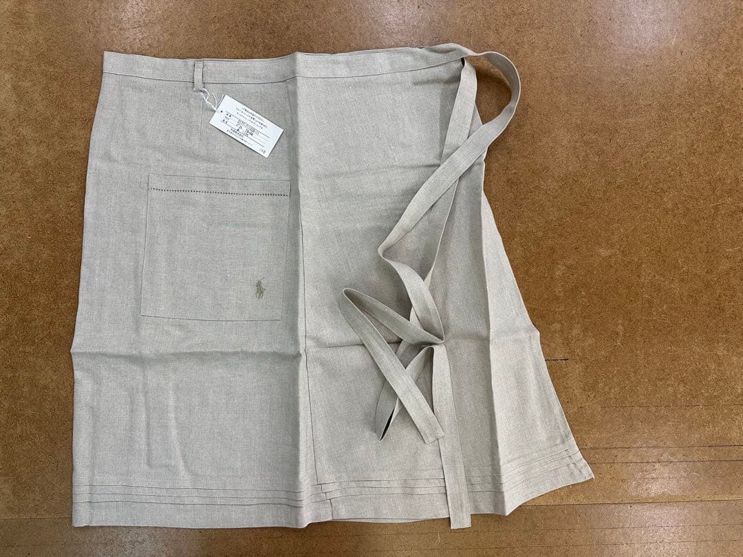 RALPH LAUREN 刺繍入り麻エプロン