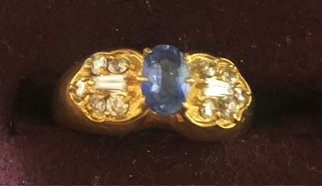 ミ*読様 指輪総重量約4g サファイアダイヤモンドエレガントリング18Kゴールド