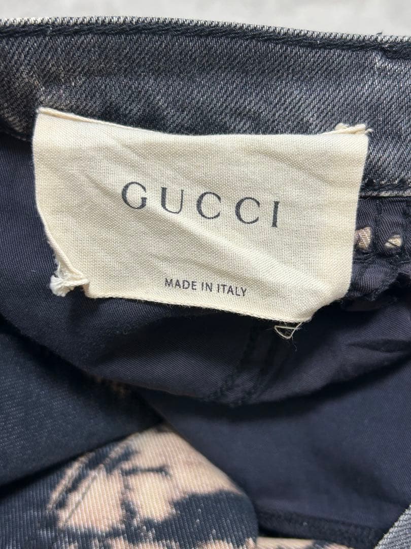 GUCCI エンブロイダリー・ブリーチデニム 虎　花