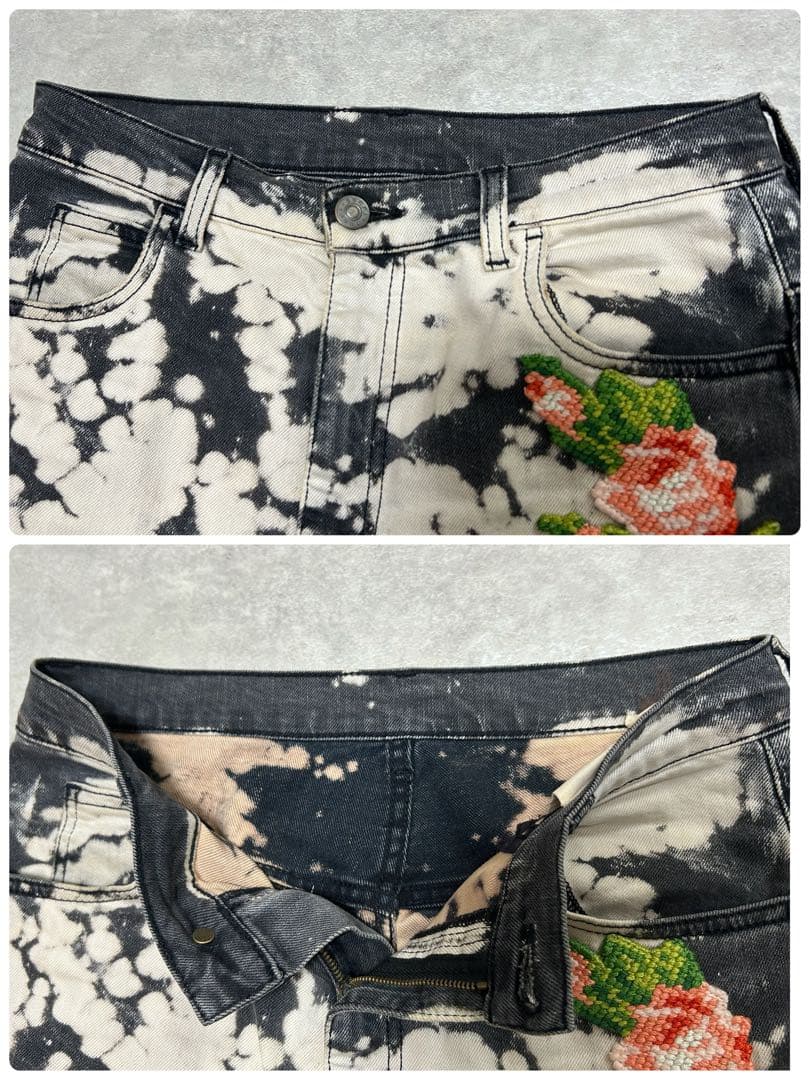 GUCCI エンブロイダリー・ブリーチデニム 虎　花