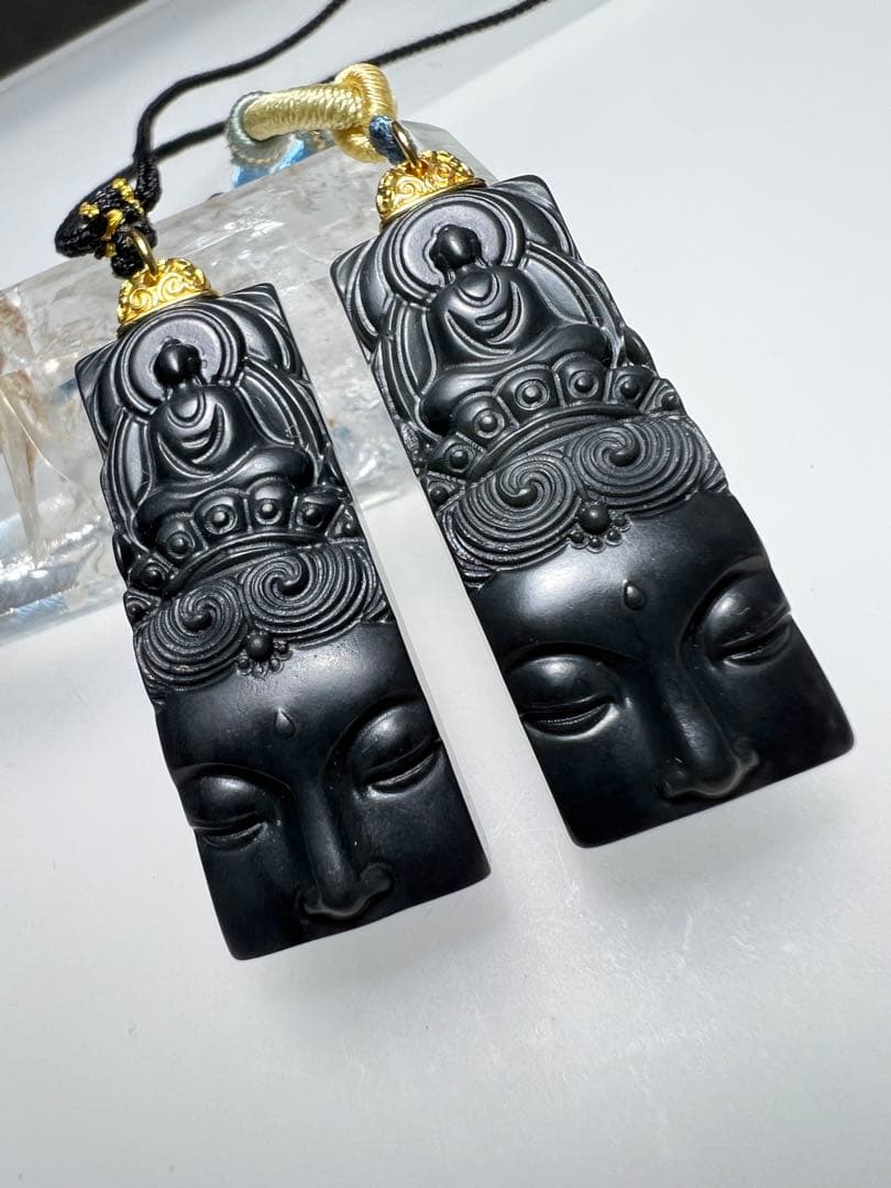 和田玉観音様彫り紐ネックレス❣️ 至高の慈悲　願望成就・開運・健康長寿