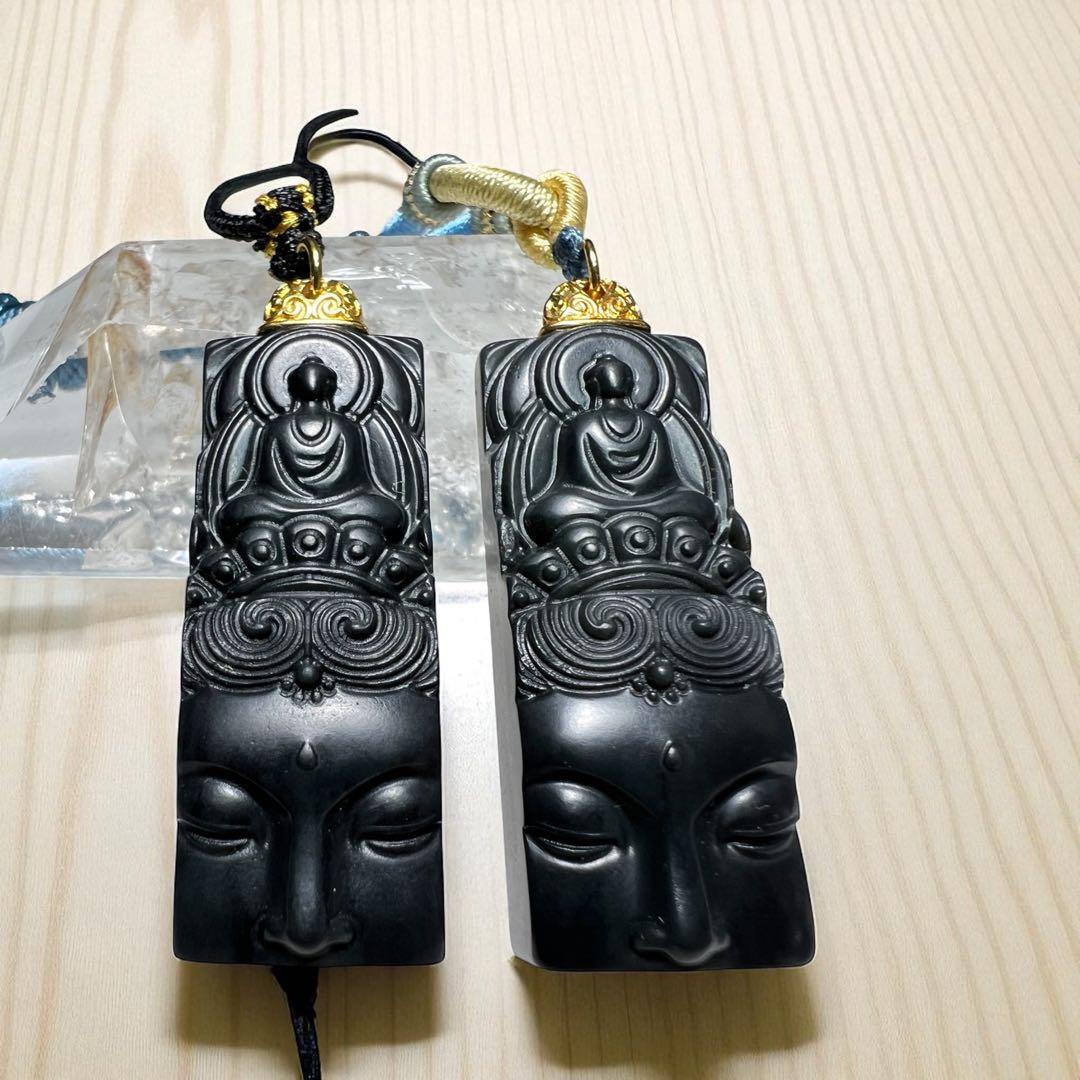 和田玉観音様彫り紐ネックレス❣️ 至高の慈悲　願望成就・開運・健康長寿