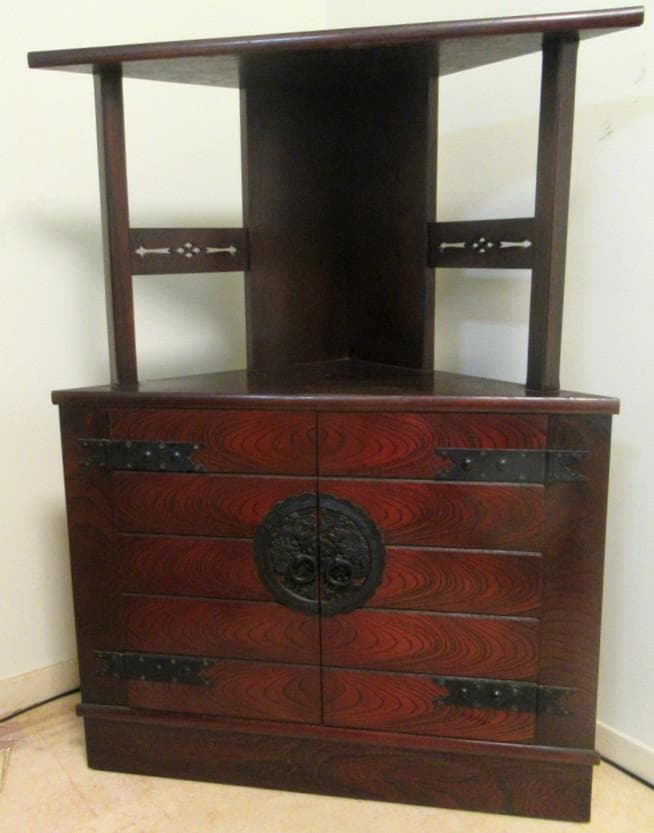 コーナーシェルフ 時代箪笥 和家具 民芸家具 アンティーク 飾り棚 送料込