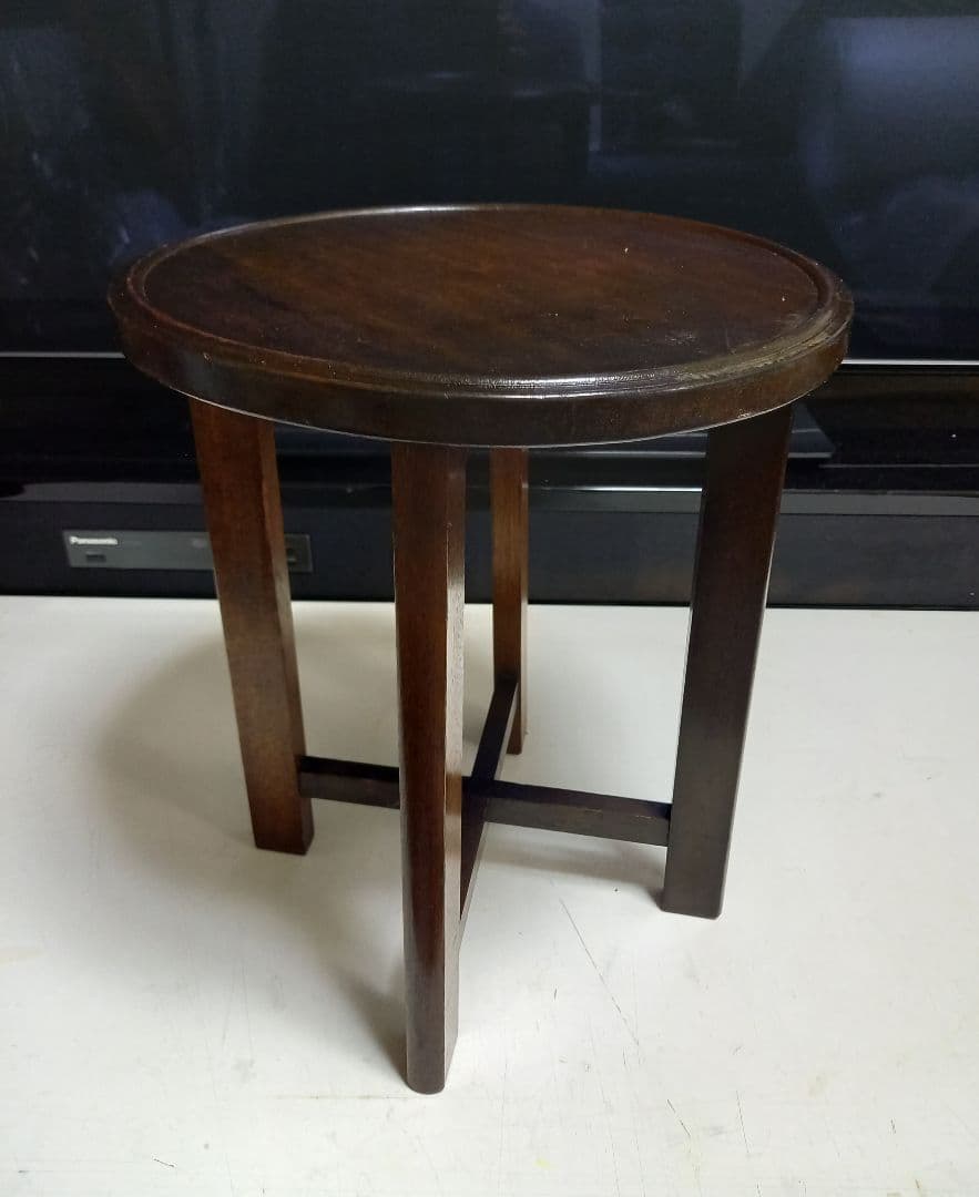 希少　1960's　スピンドル　ウッド　ブランチ　サイドテーブル　スツール