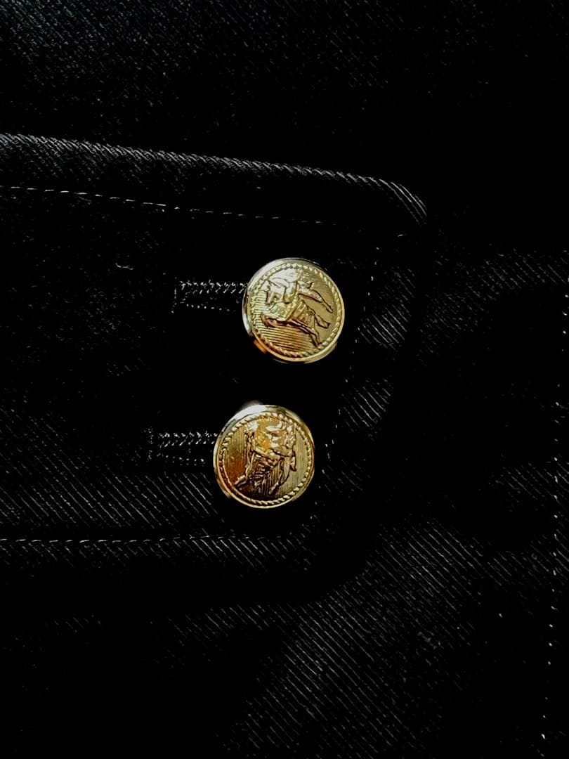 極美品バーバリーブラックレーベルナポレオンコート銀釦刻印ノバチェック黒M〜L相当