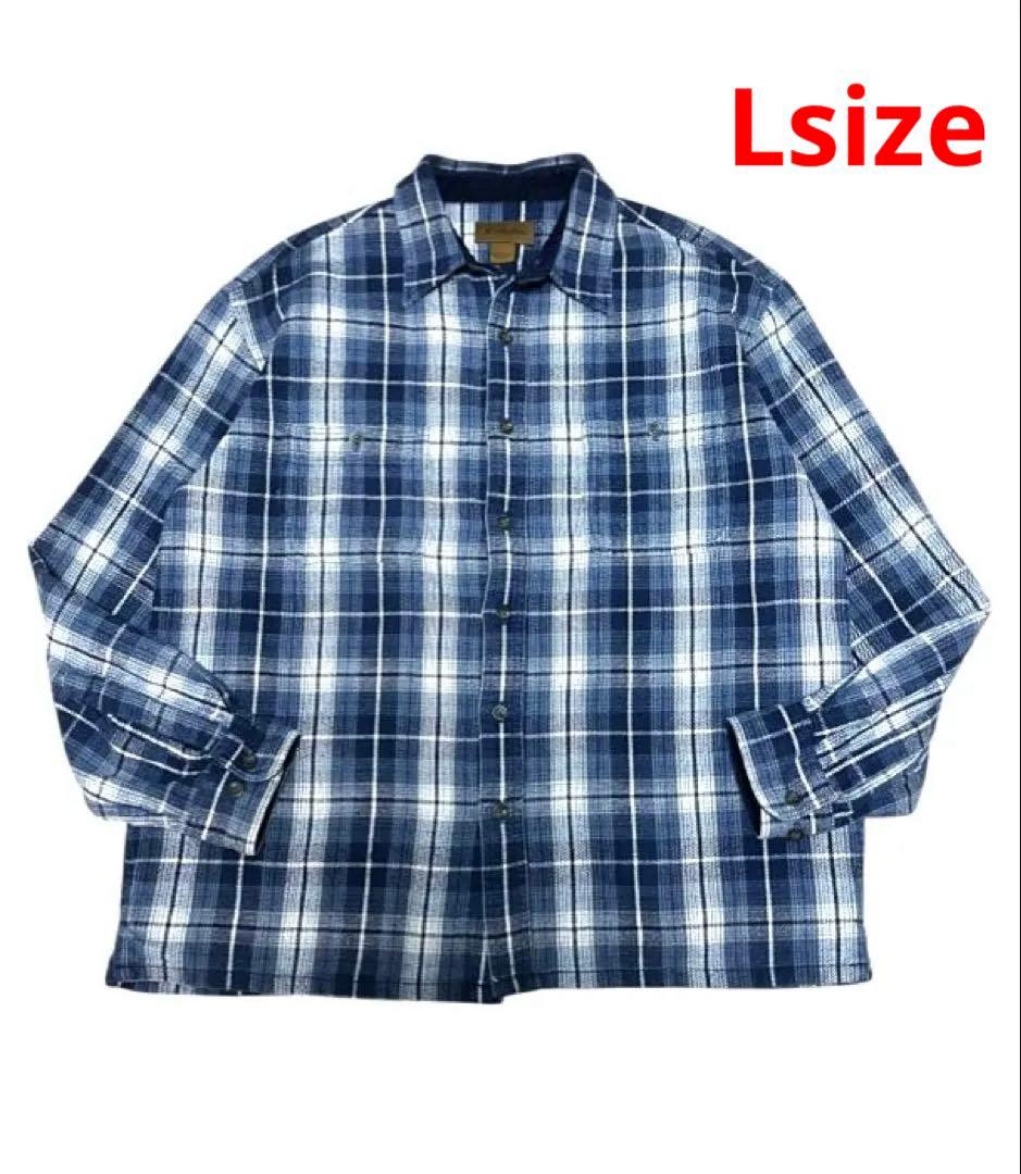 専用　stjohnsbay オンブレ ネルシャツ ブルー L セントジョンズベイ