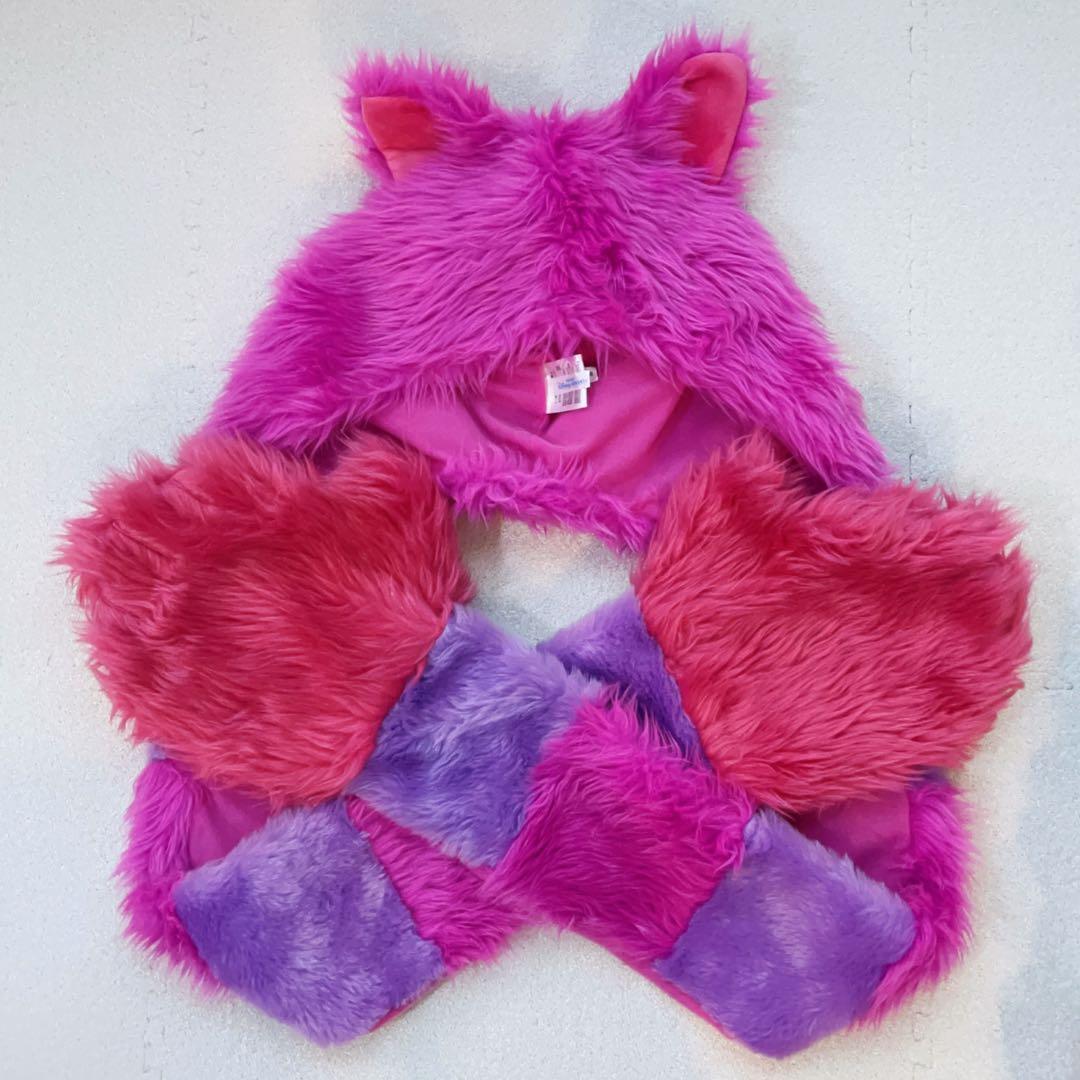 チェシャ猫　マフラーファンキャップ　ディズニー