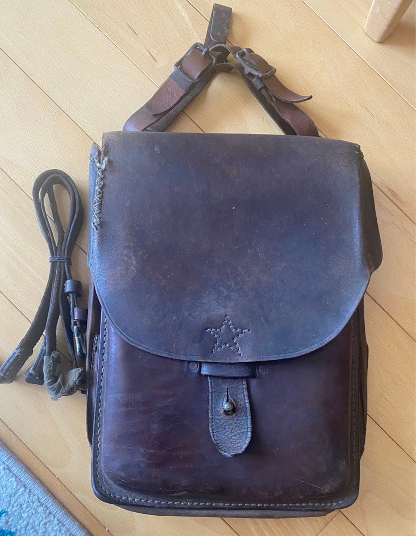 日本軍　革　鞄　星　戦時中　昭和　大正