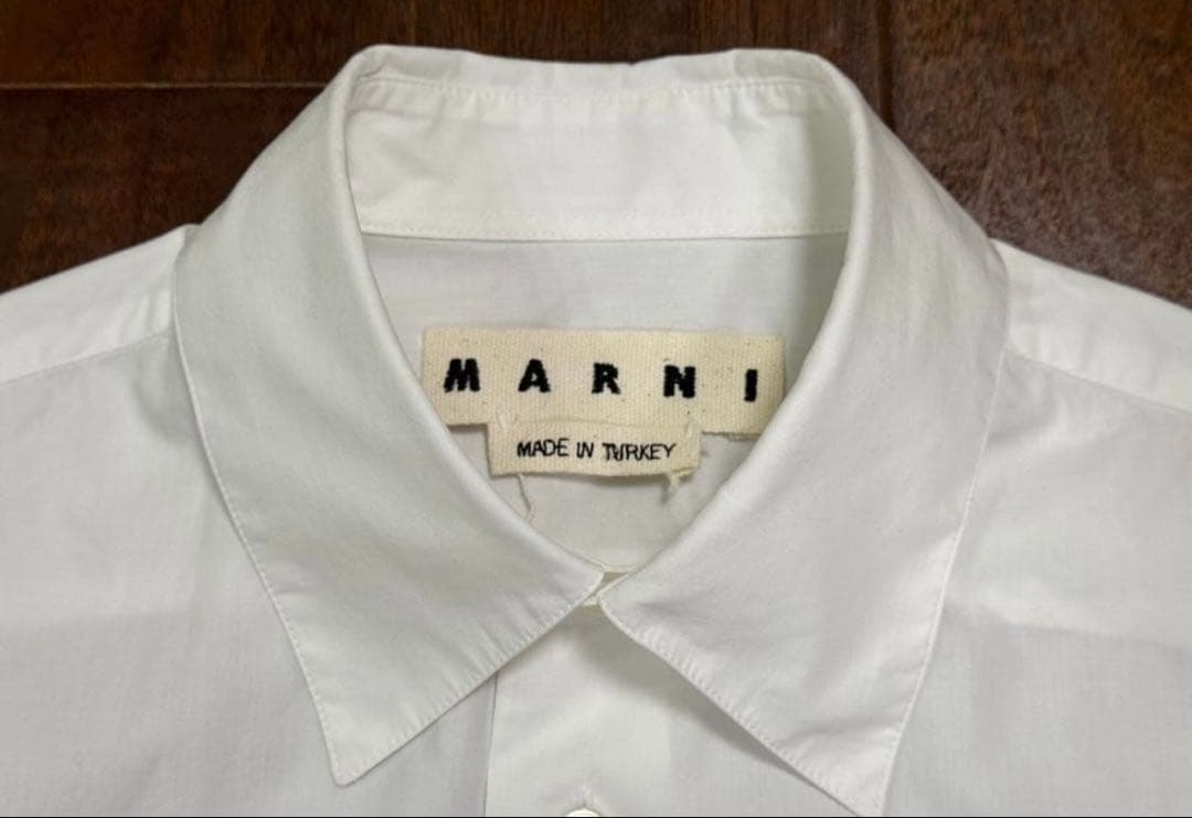 MARNI ホワイト 白 44 ポケット付き長袖シャツ マルニ